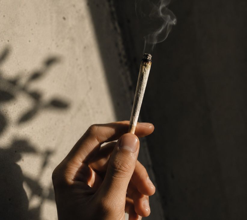 a lit sample of cannabis